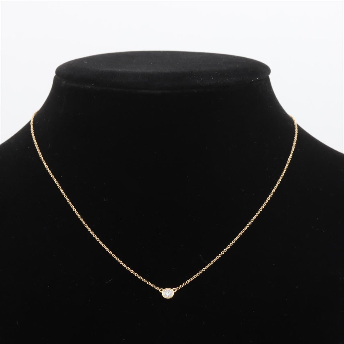 Vintage Tiffany Co Necklace Elsa Peretti Diamond by the Yard 0.36ct Solitaire 1P