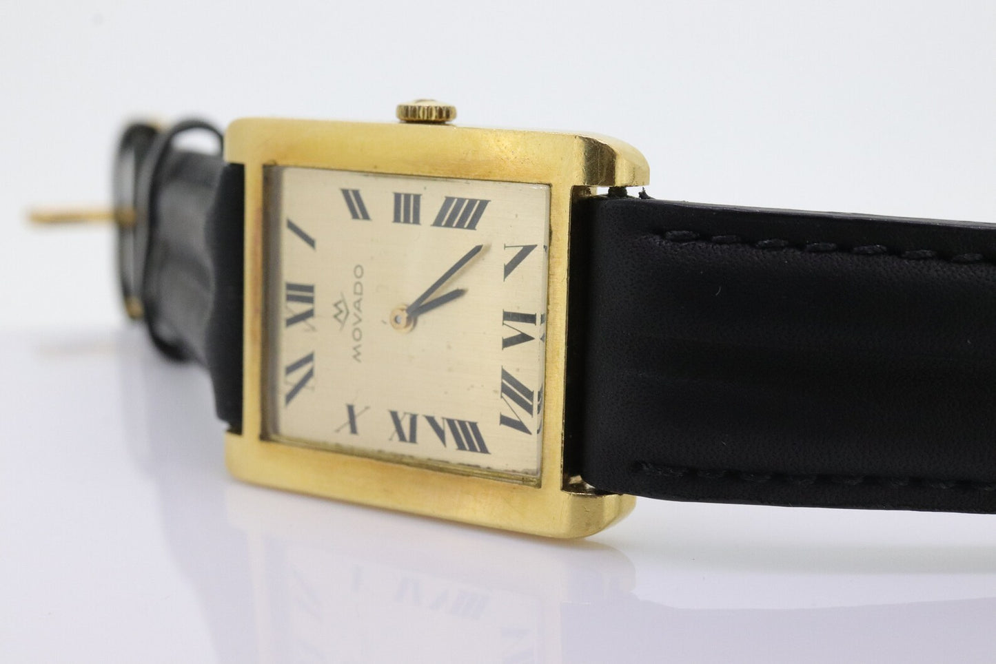 18k MOVADO Rectangle Manual Watch. Movado Vintage Tank