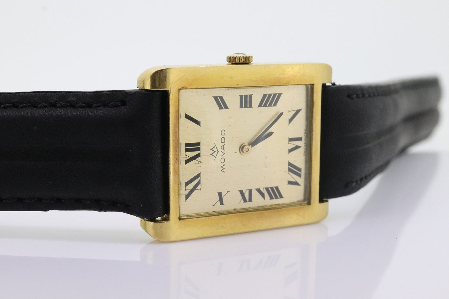 18k MOVADO Rectangle Manual Watch. Movado Vintage Tank