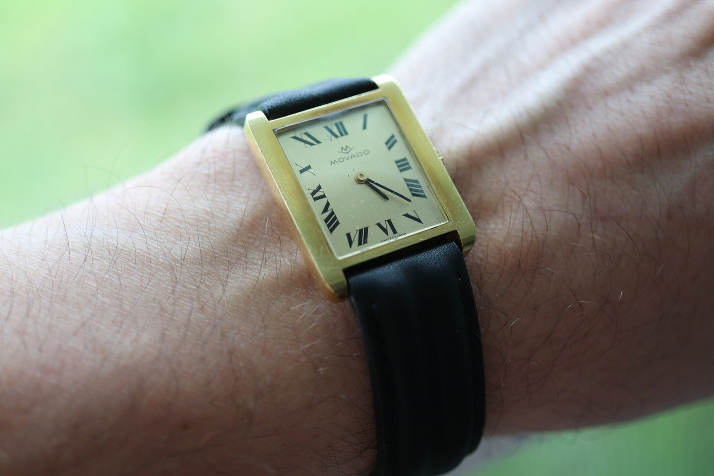 18k MOVADO Rectangle Manual Watch. Movado Vintage Tank