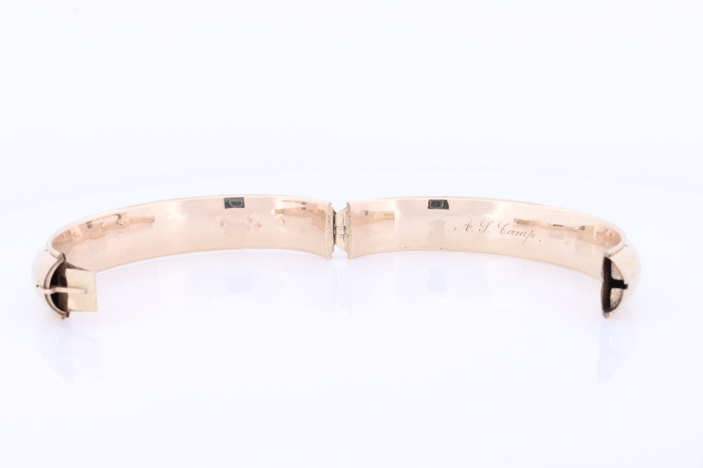Victorian 9k Bangle Bracelets. Hinged Hollow Bangle Bracelets 1880s. Priced for one.