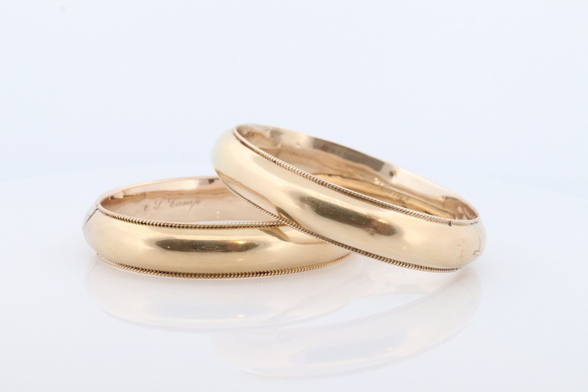 Victorian 9k Bangle Bracelets. Hinged Hollow Bangle Bracelets 1880s. Priced for one.