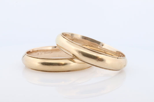 Victorian 9k Bangle Bracelets. Hinged Hollow Bangle Bracelets 1880s. Priced for one.