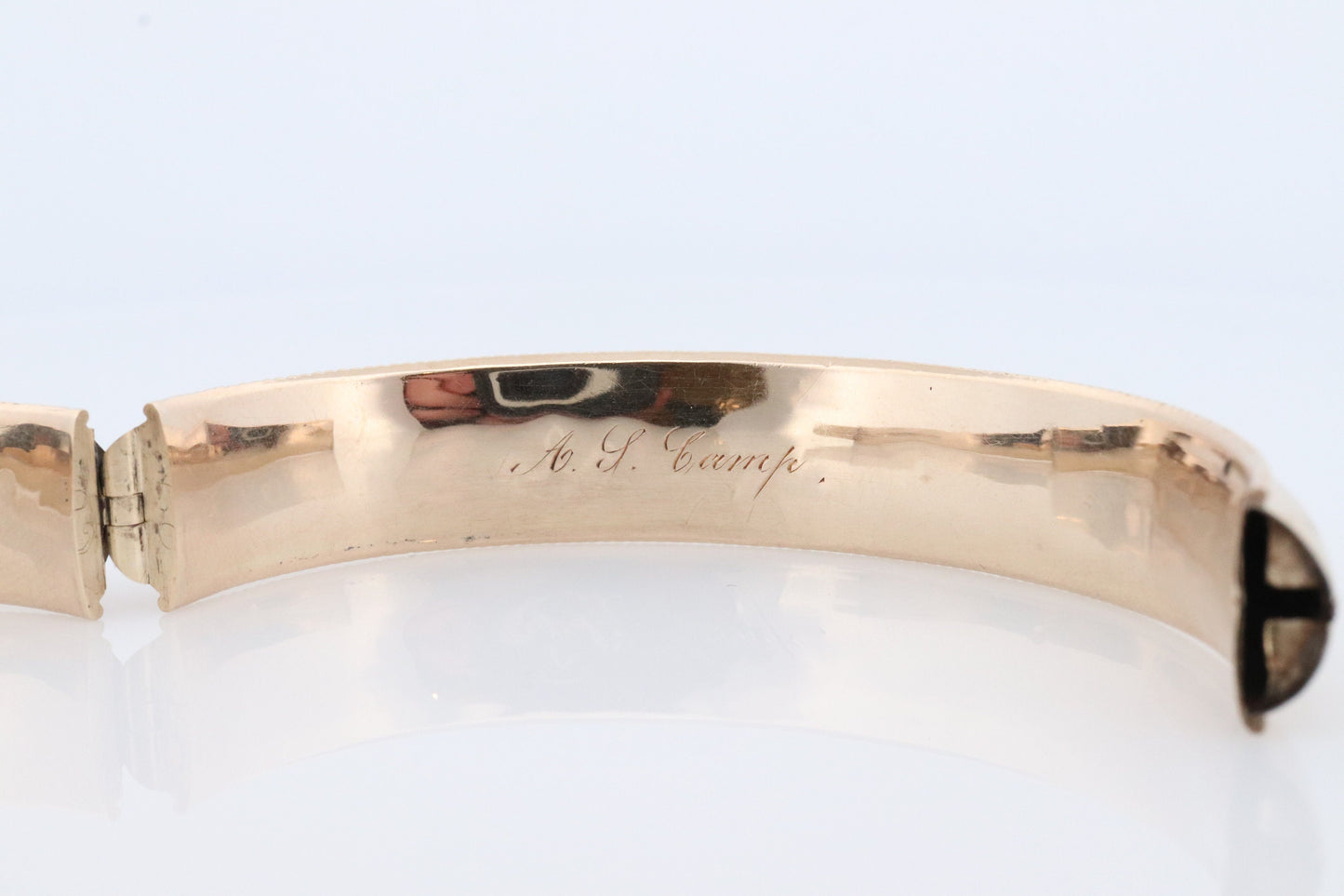 Victorian 9k Bangle Bracelets. Hinged Hollow Bangle Bracelets 1880s. Priced for one.