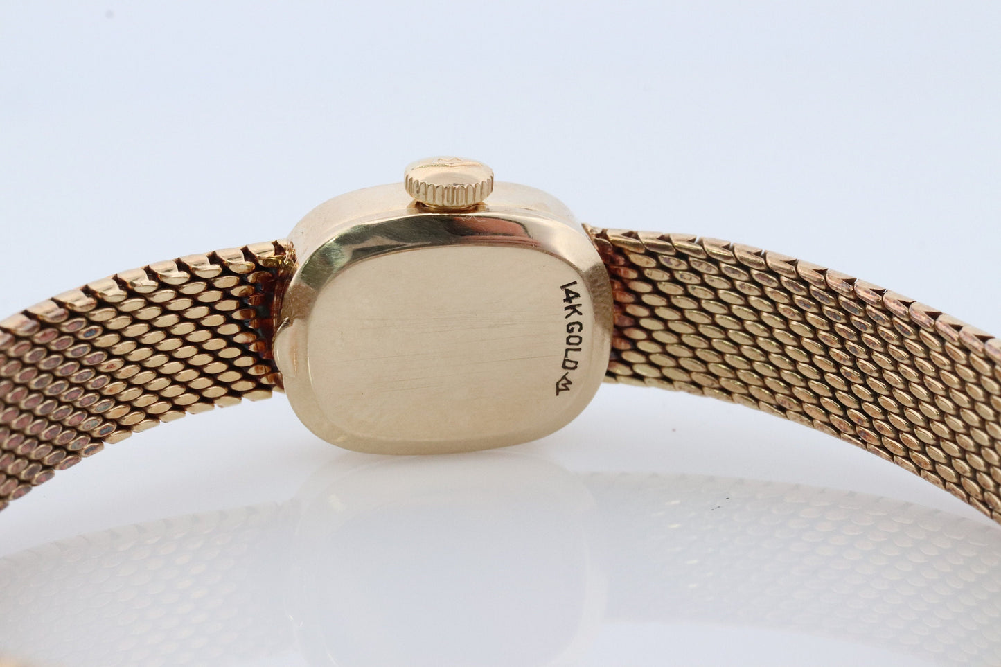14k MOVADO Mechanical Watch. Movado Vintage Ladies watch with 14k Gold Mesh Bracelet.
