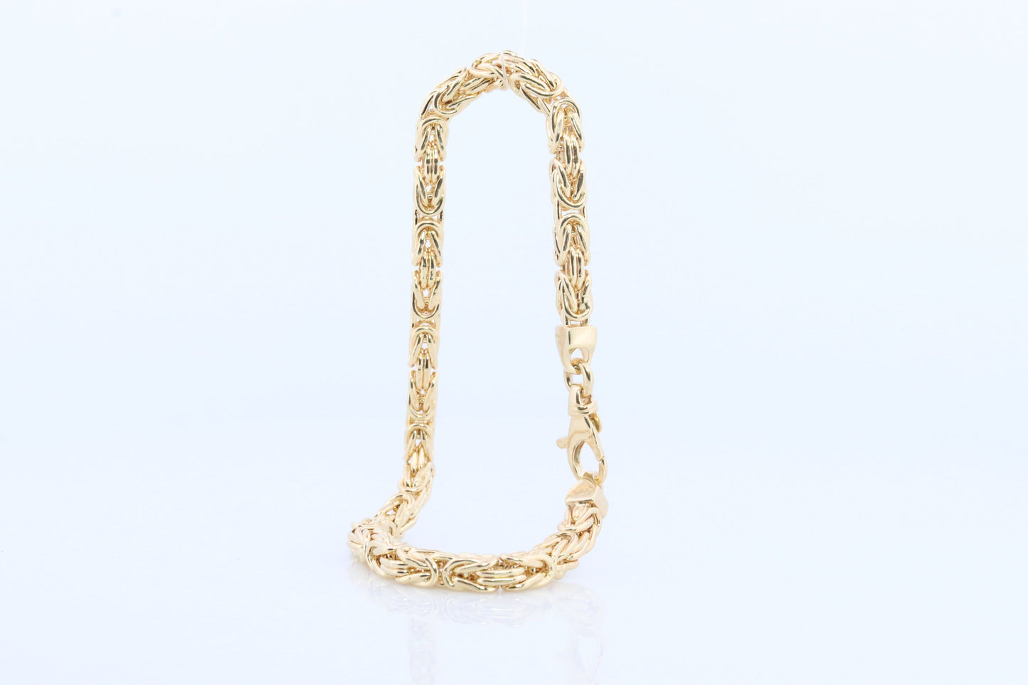Byzantine Square Bracelet. 14k Yellow Gold 585 7.25mm length 3.5mm wide. ITALY Made. Bracelet for Him or Her