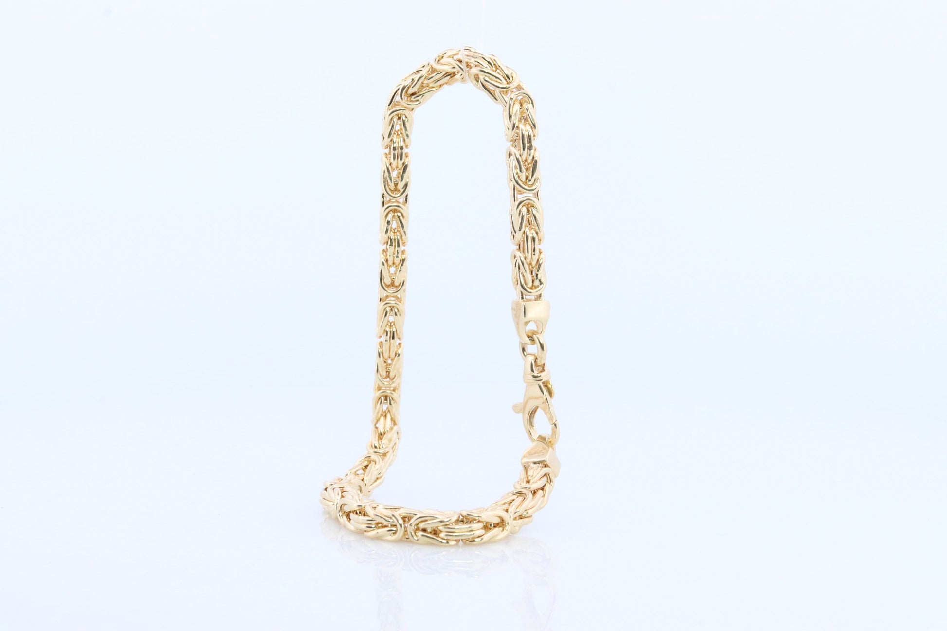 Byzantine Square Bracelet. 14k Yellow Gold 585 7.25mm length 3.5mm wide. ITALY Made. Bracelet for Him or Her