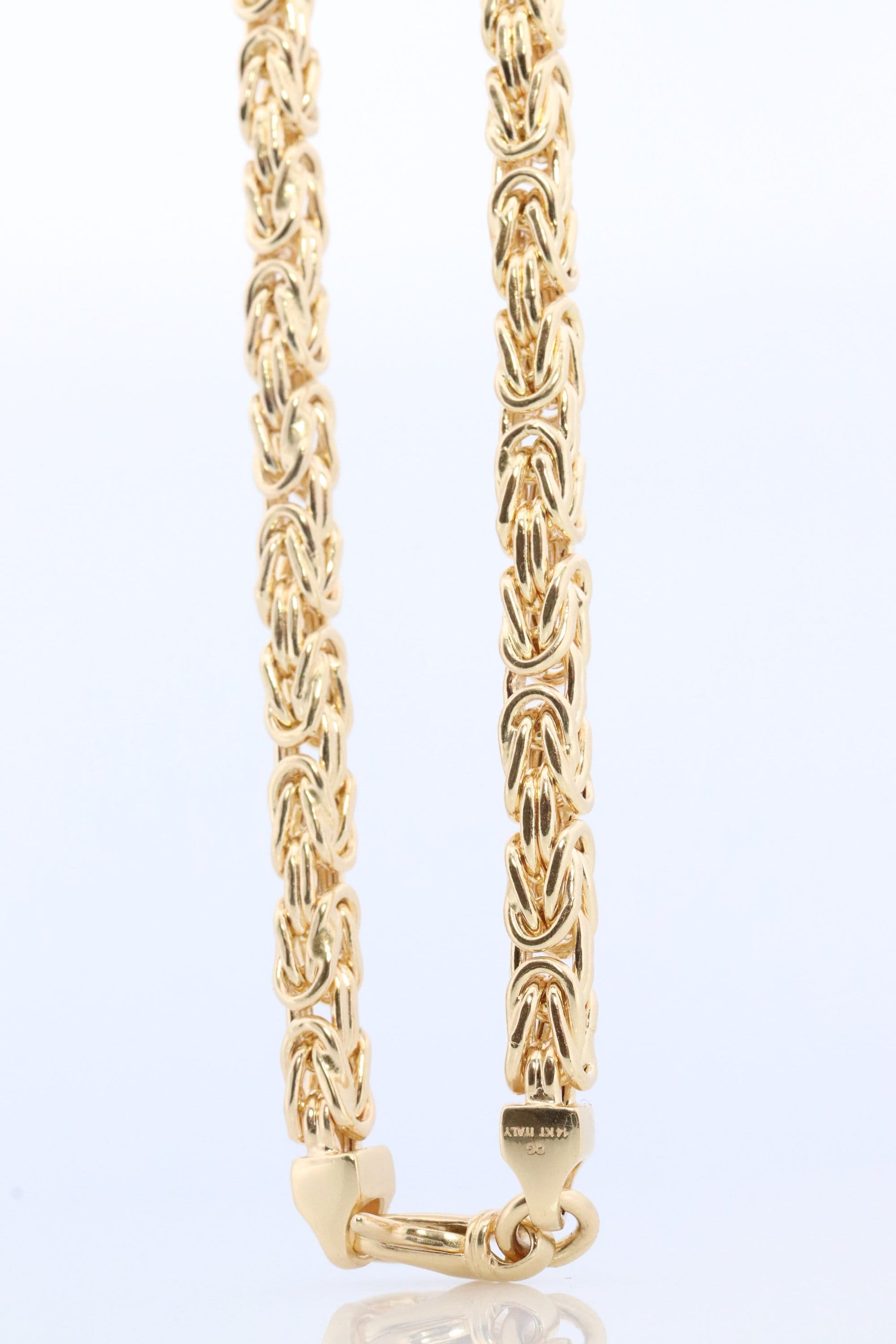 Byzantine Square Bracelet. 14k Yellow Gold 585 7.25mm length 3.5mm wide. ITALY Made. Bracelet for Him or Her