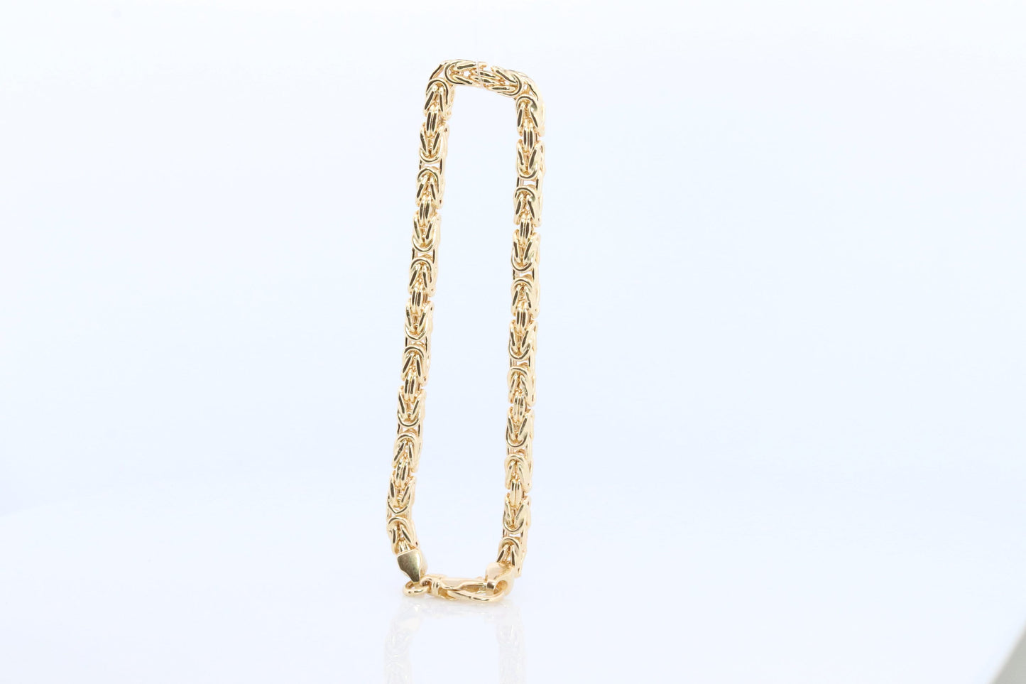 Byzantine Square Bracelet. 14k Yellow Gold 585 7.25mm length 3.5mm wide. ITALY Made. Bracelet for Him or Her