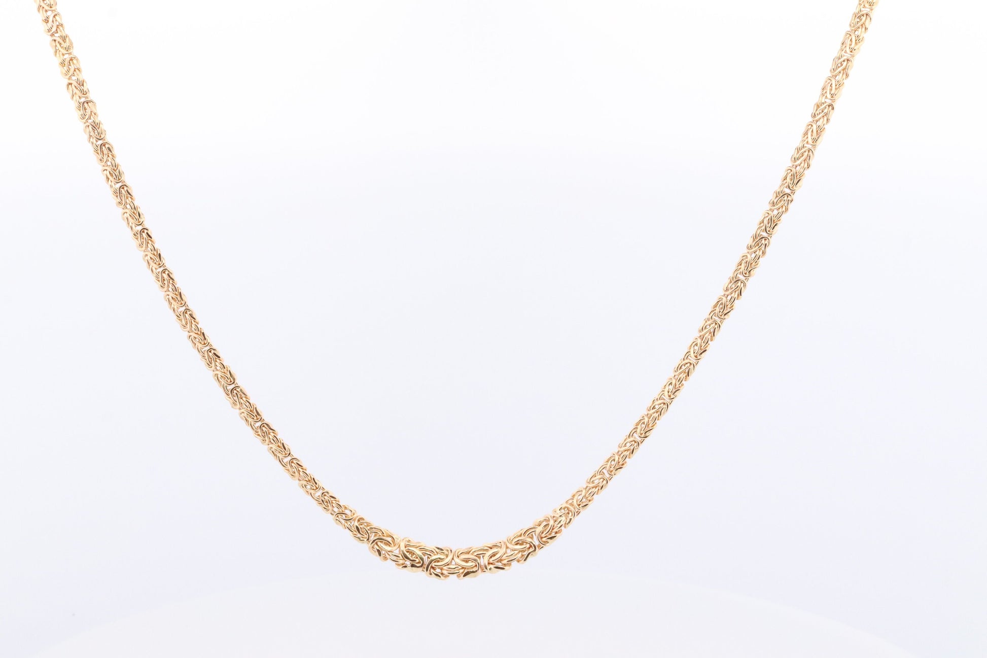 Byzantine chain Necklace. 14k Yellow Gold 585. 11.5grams. Graduated front. 14k yellow gold ITALY made. Gift for her.