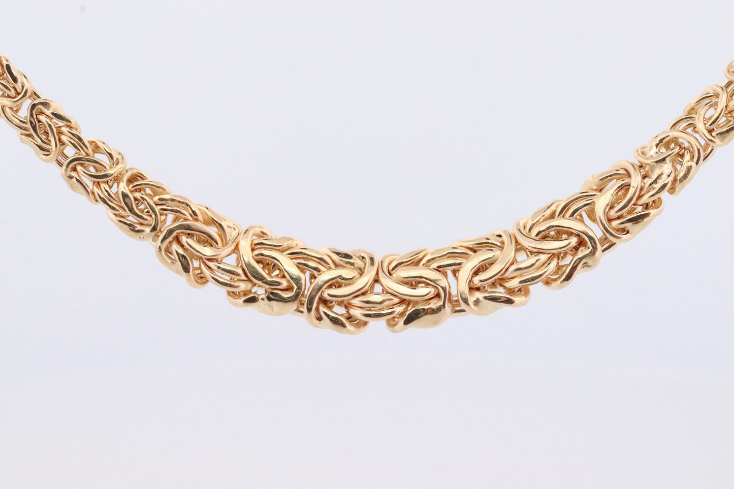 Byzantine chain Necklace. 14k Yellow Gold 585. 11.5grams. Graduated front. 14k yellow gold ITALY made. Gift for her.
