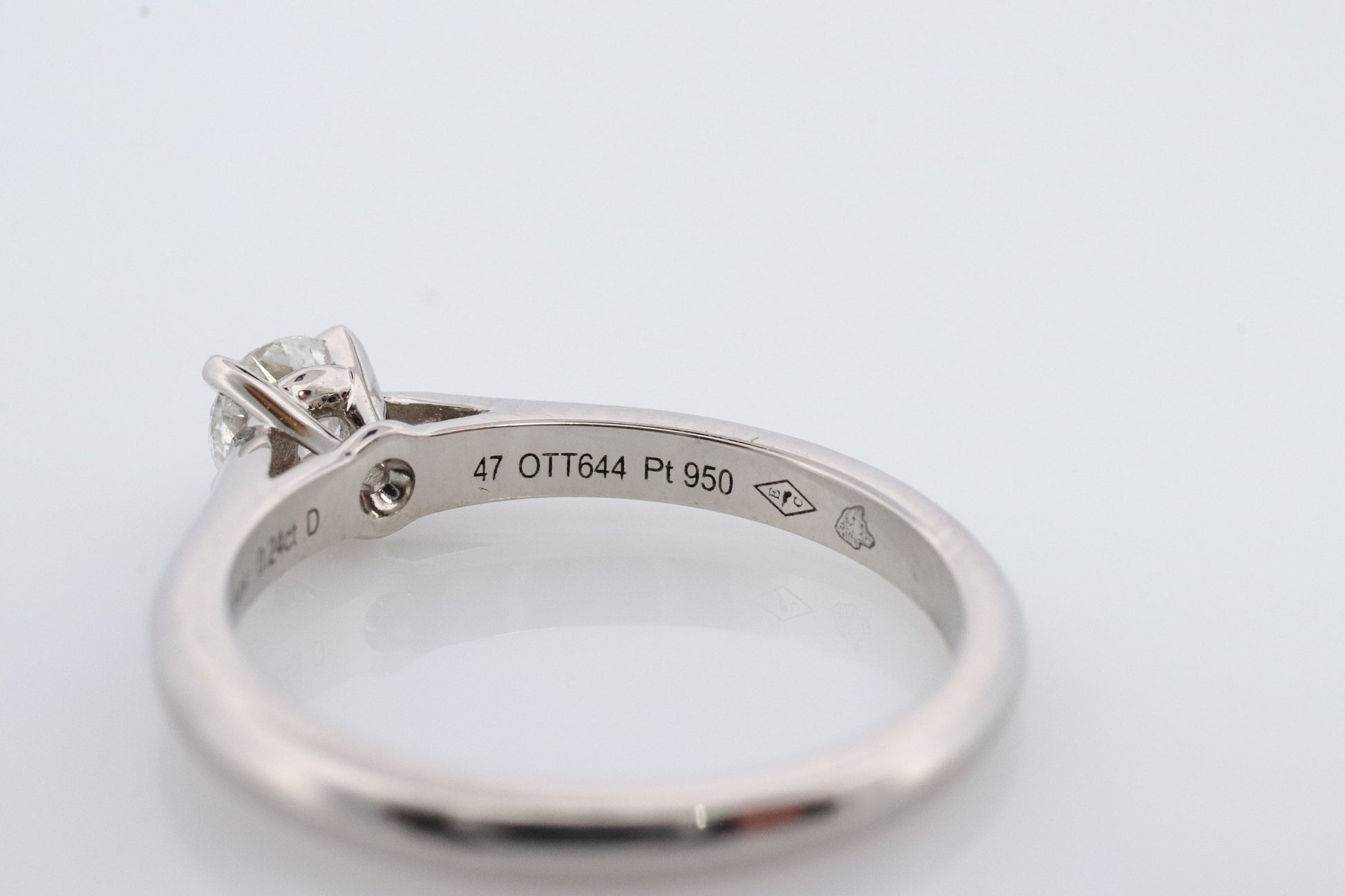 Cartier Platinum Diamond Solitaire ring. PT950 Genuine Cartier Diamond Engagement Ring. Cartier 1895 Diamond Solitaire.