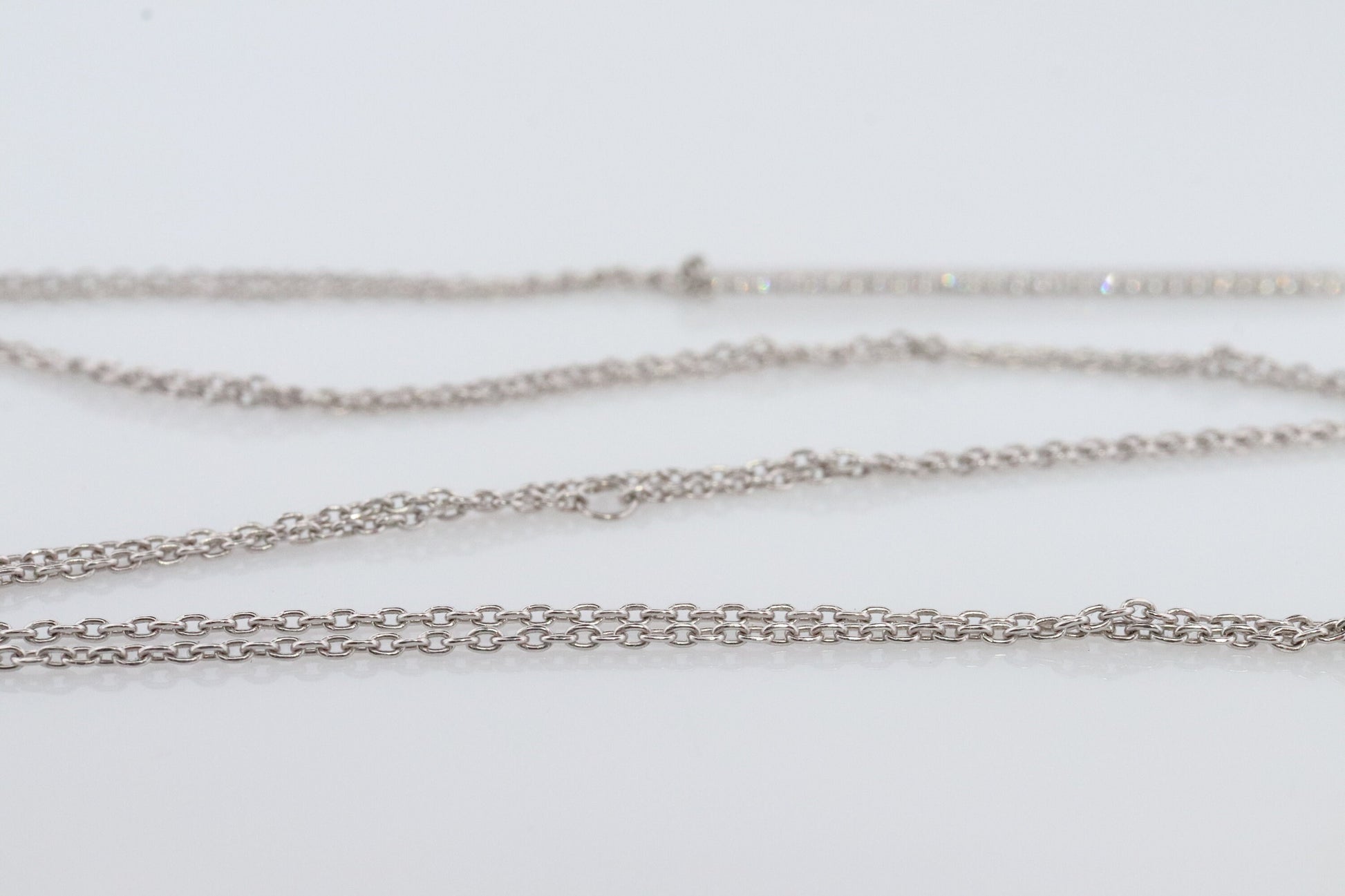 MIKIMOTO Necklace. 18k White gold Mikimoto Diamond Bar pendant. 18k White Minimalist Mikimoto Piece.