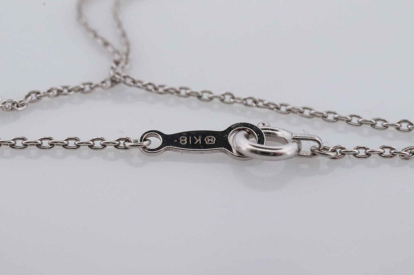 MIKIMOTO Necklace. 18k White gold Mikimoto Diamond Bar pendant. 18k White Minimalist Mikimoto Piece.