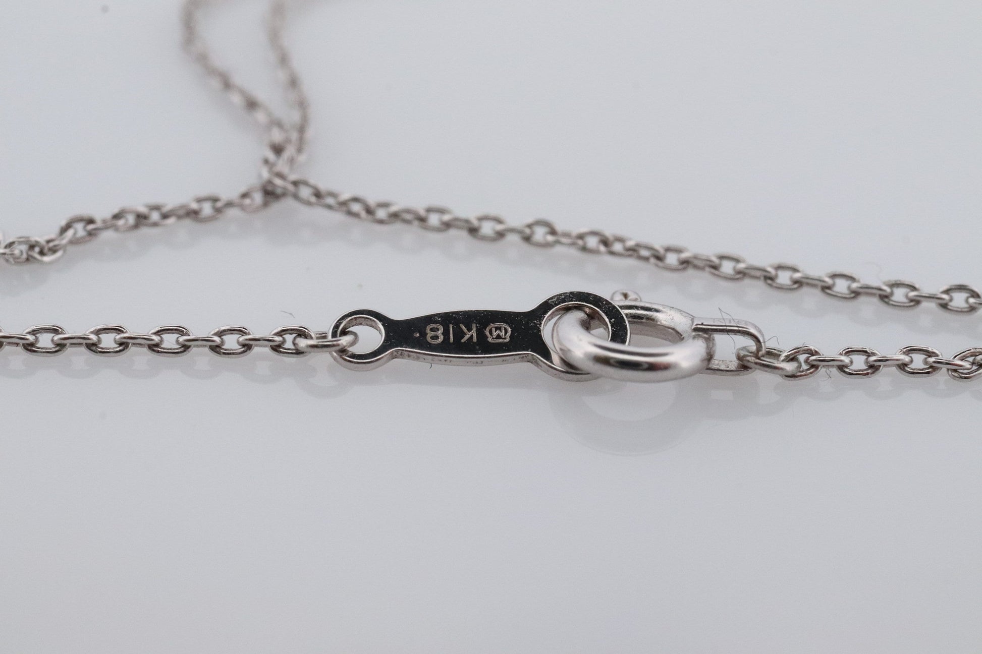 MIKIMOTO Necklace. 18k White gold Mikimoto Diamond Bar pendant. 18k White Minimalist Mikimoto Piece.