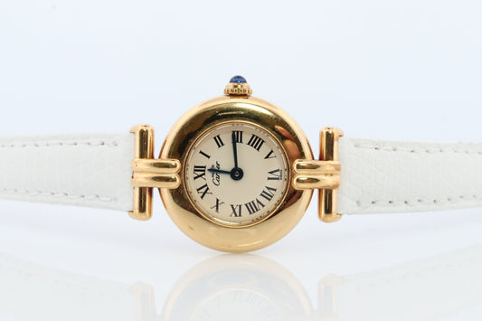 Vintage Must de Cartier Vendome Colisee Watch. ARGENT Cartier 925 Vermeil Quartz Ardent ROUND 59002 Swiss Made.