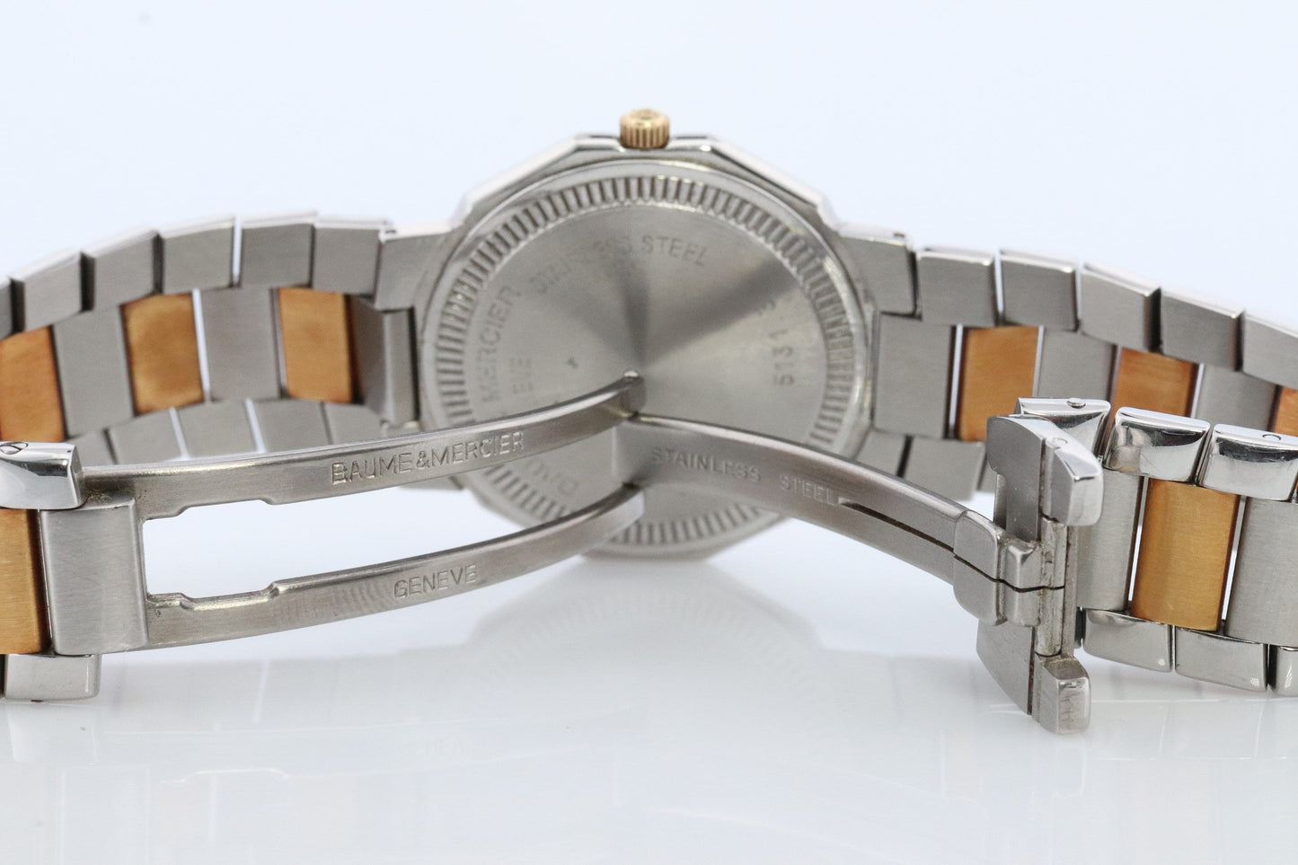 Vintage Baume and Mercier watch. Baume Mercier 5131.3 Riviera Yellow Gold Stainless Steel. Two Tone Color Date watch
