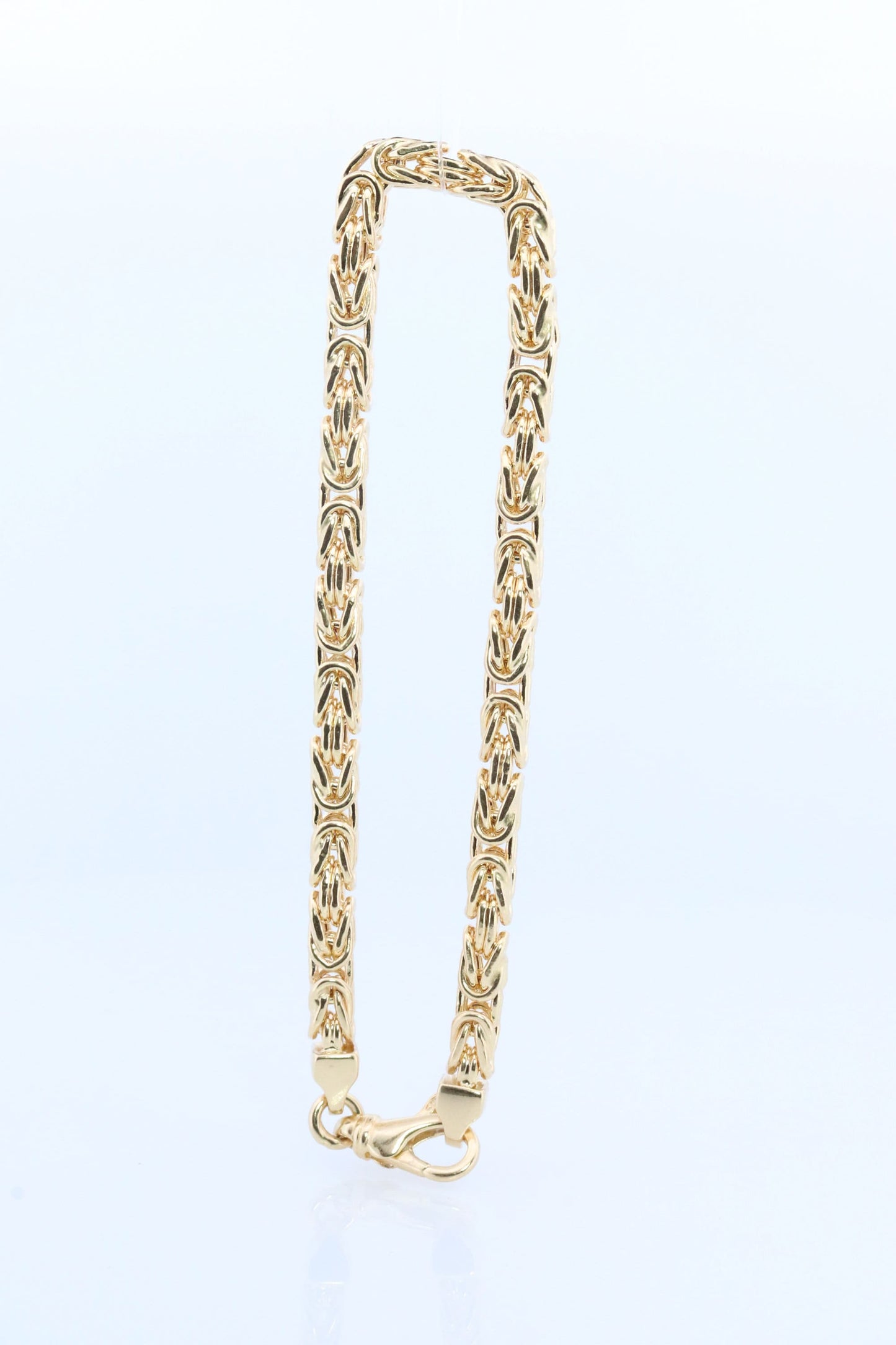 Byzantine Square Bracelet. 14k Yellow Gold 585 7.25mm length 3.5mm wide. ITALY Made. Bracelet for Him or Her