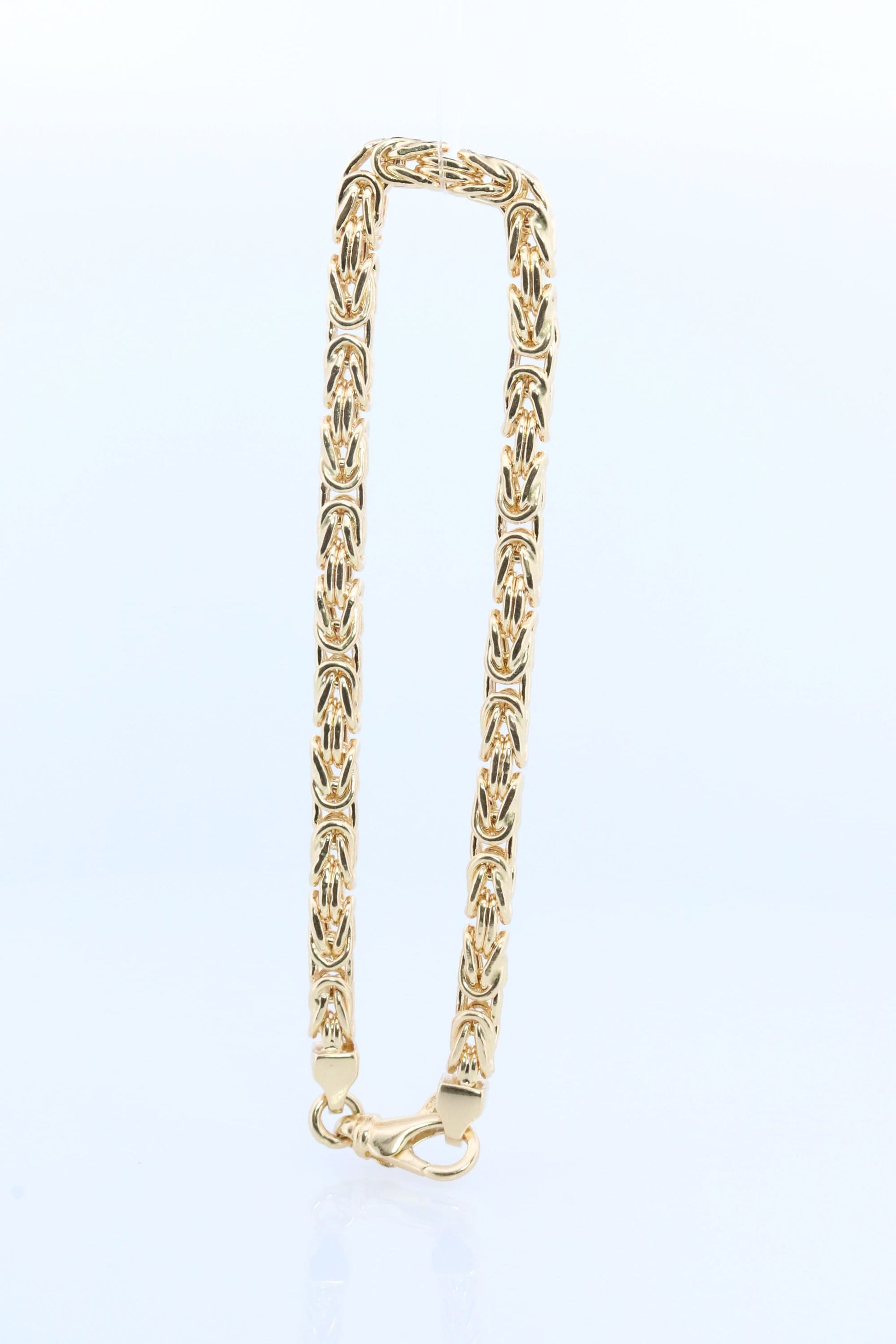Byzantine Square Bracelet. 14k Yellow Gold 585 7.25mm length 3.5mm wide. ITALY Made. Bracelet for Him or Her