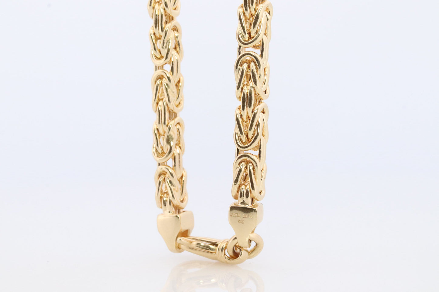 Byzantine Square Bracelet. 14k Yellow Gold 585 7.25mm length 3.5mm wide. ITALY Made. Bracelet for Him or Her