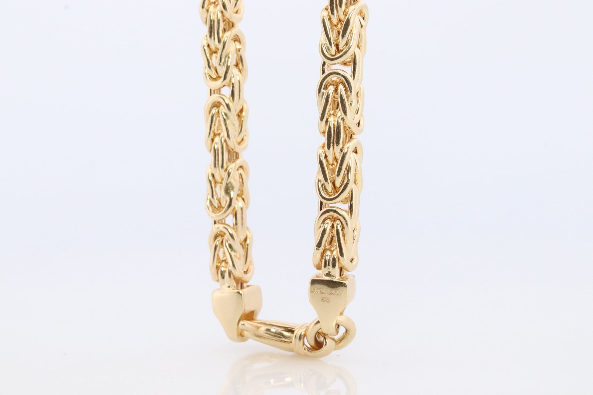 Byzantine Square Bracelet. 14k Yellow Gold 585 7.25mm length 3.5mm wide. ITALY Made. Bracelet for Him or Her