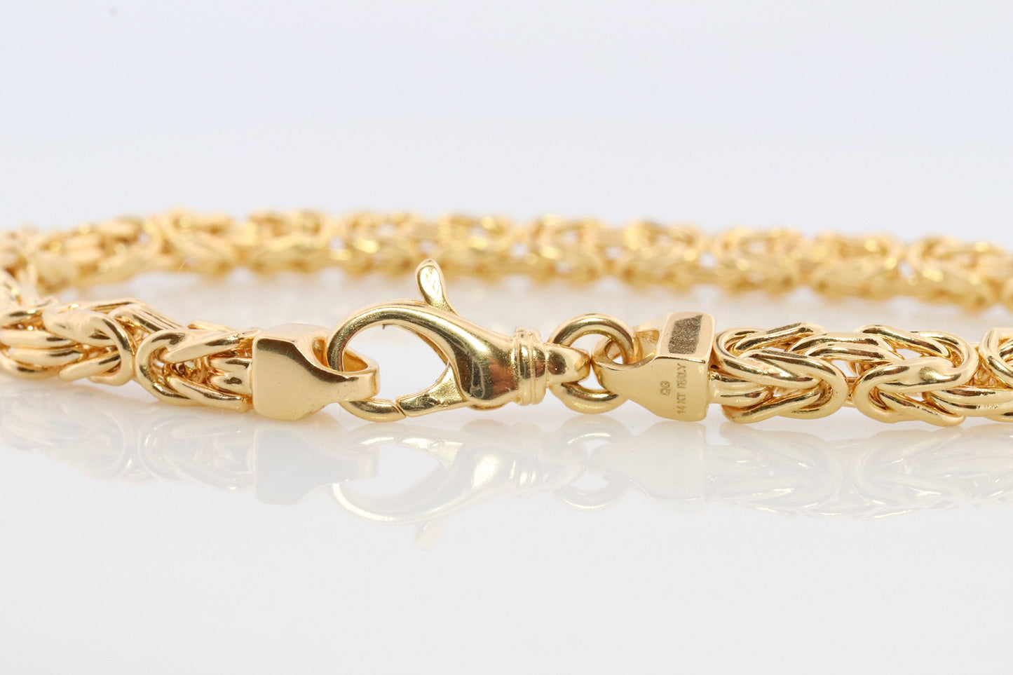 Byzantine Square Bracelet. 14k Yellow Gold 585 7.25mm length 3.5mm wide. ITALY Made. Bracelet for Him or Her