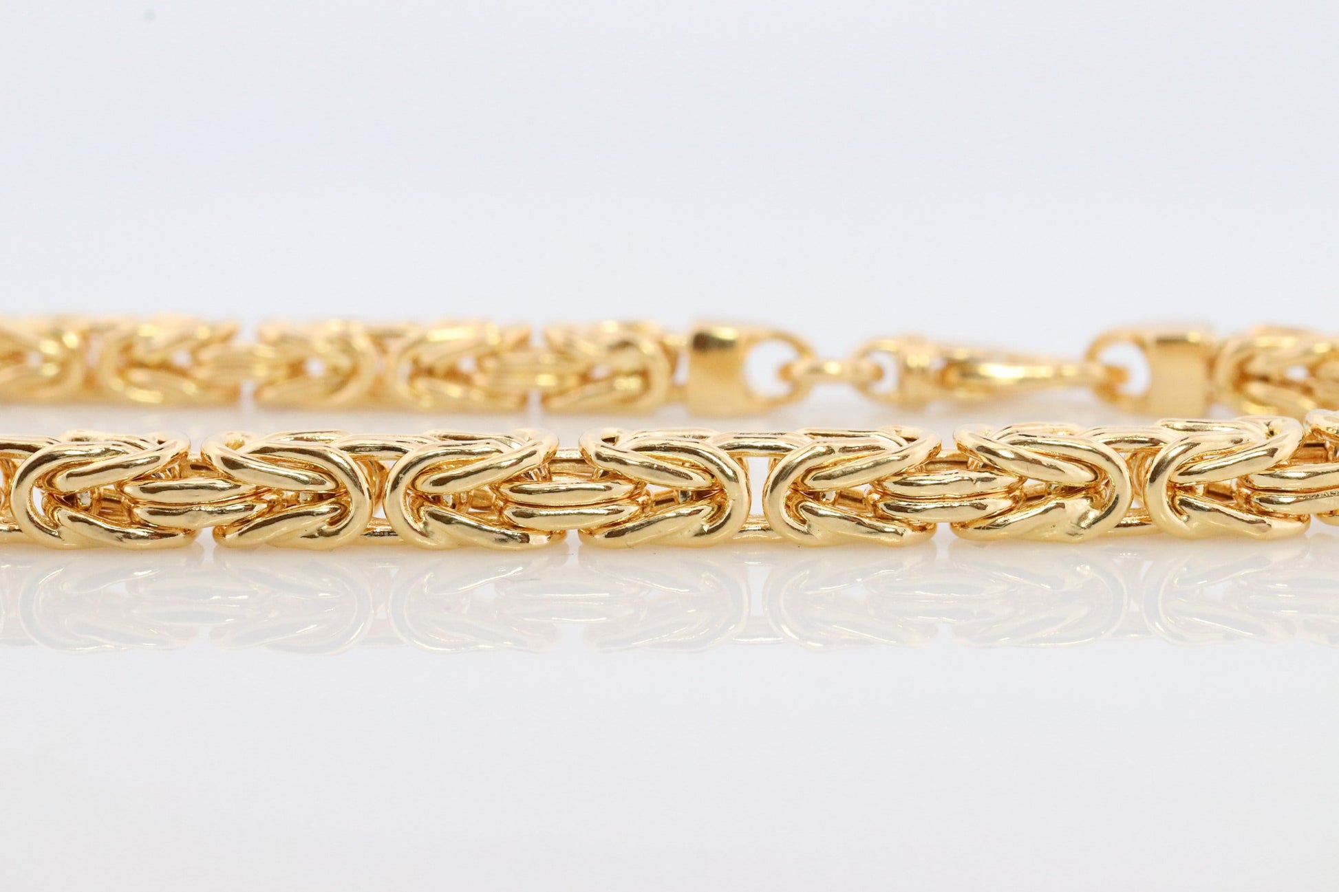 Byzantine Square Bracelet. 14k Yellow Gold 585 7.25mm length 3.5mm wide. ITALY Made. Bracelet for Him or Her