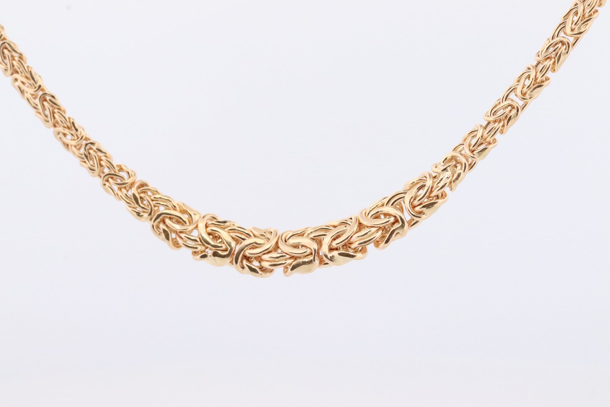 Byzantine chain Necklace. 14k Yellow Gold 585. 11.5grams. Graduated front. 14k yellow gold ITALY made. Gift for her.