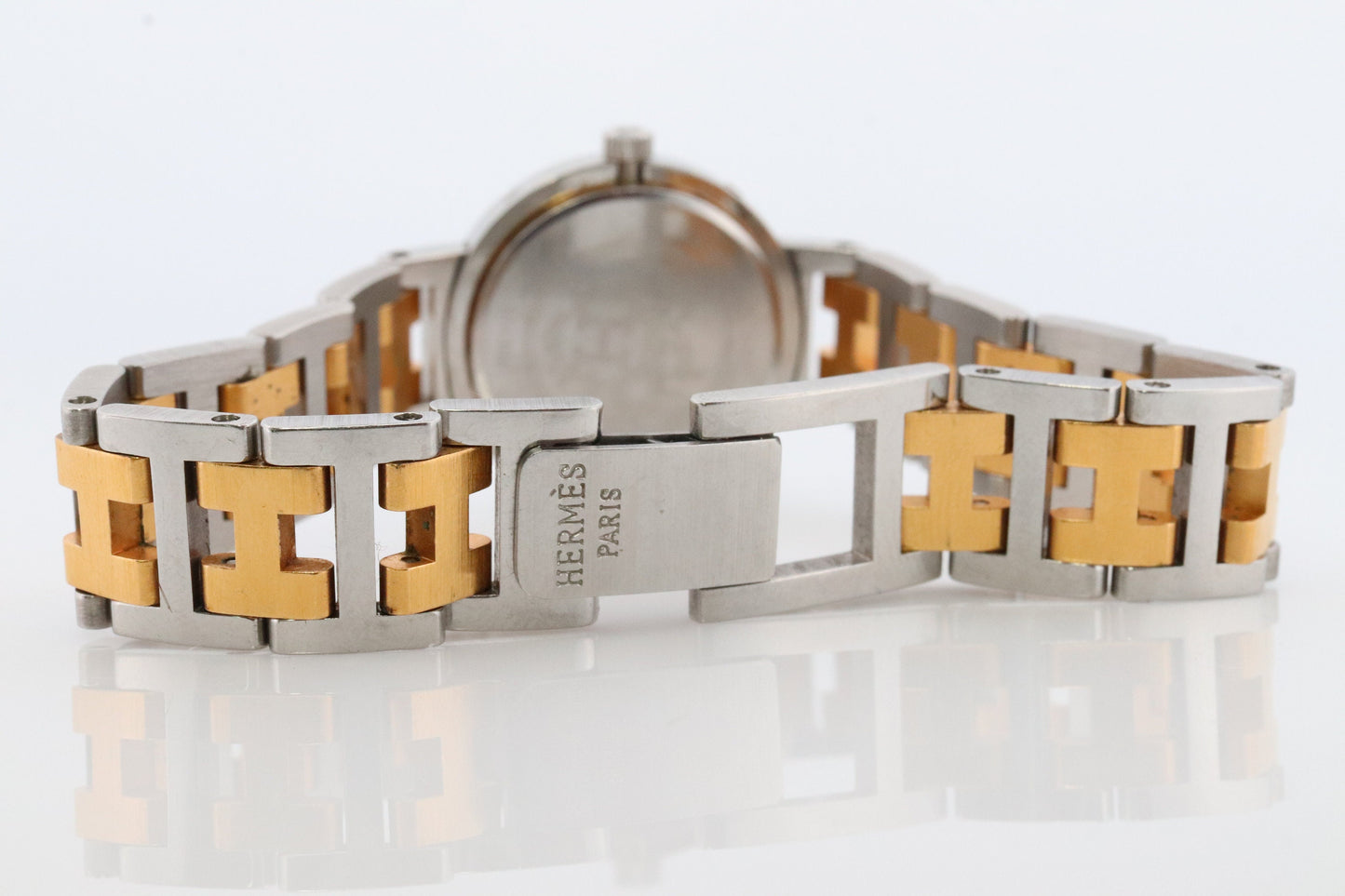 Hermes Watch. Ladies Genuine Hermes Clipper 514366 Gold and Silver Wristwatch.