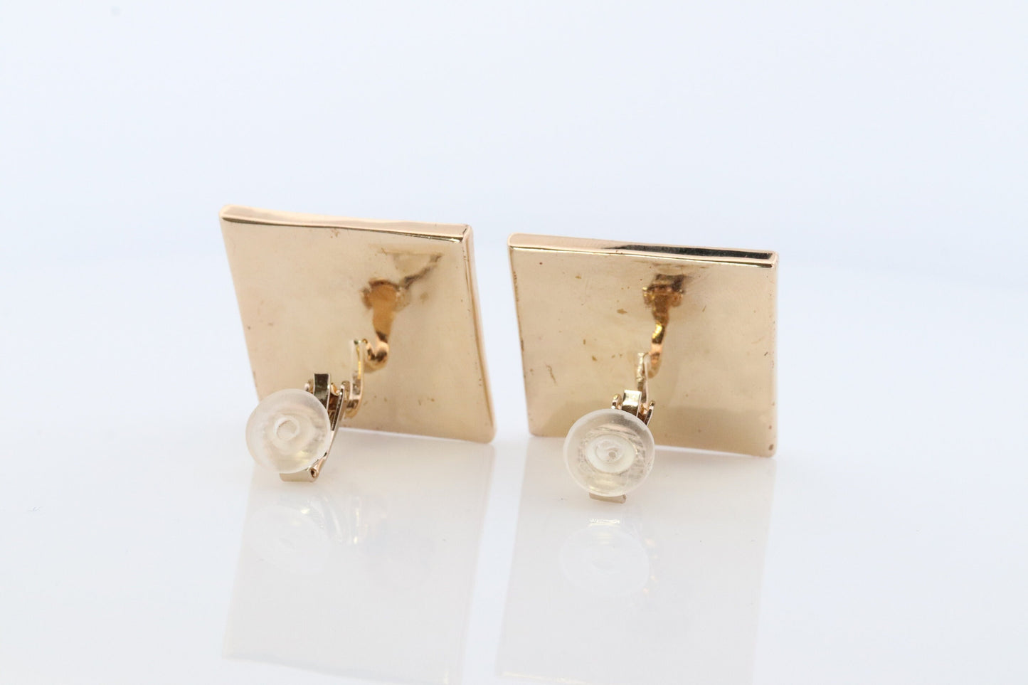 Chanel Earrings. Genuine White and Black Enamel CHANEL Square LOGO Clip on earrings. Nonpierced Clips. Original Box and Papers