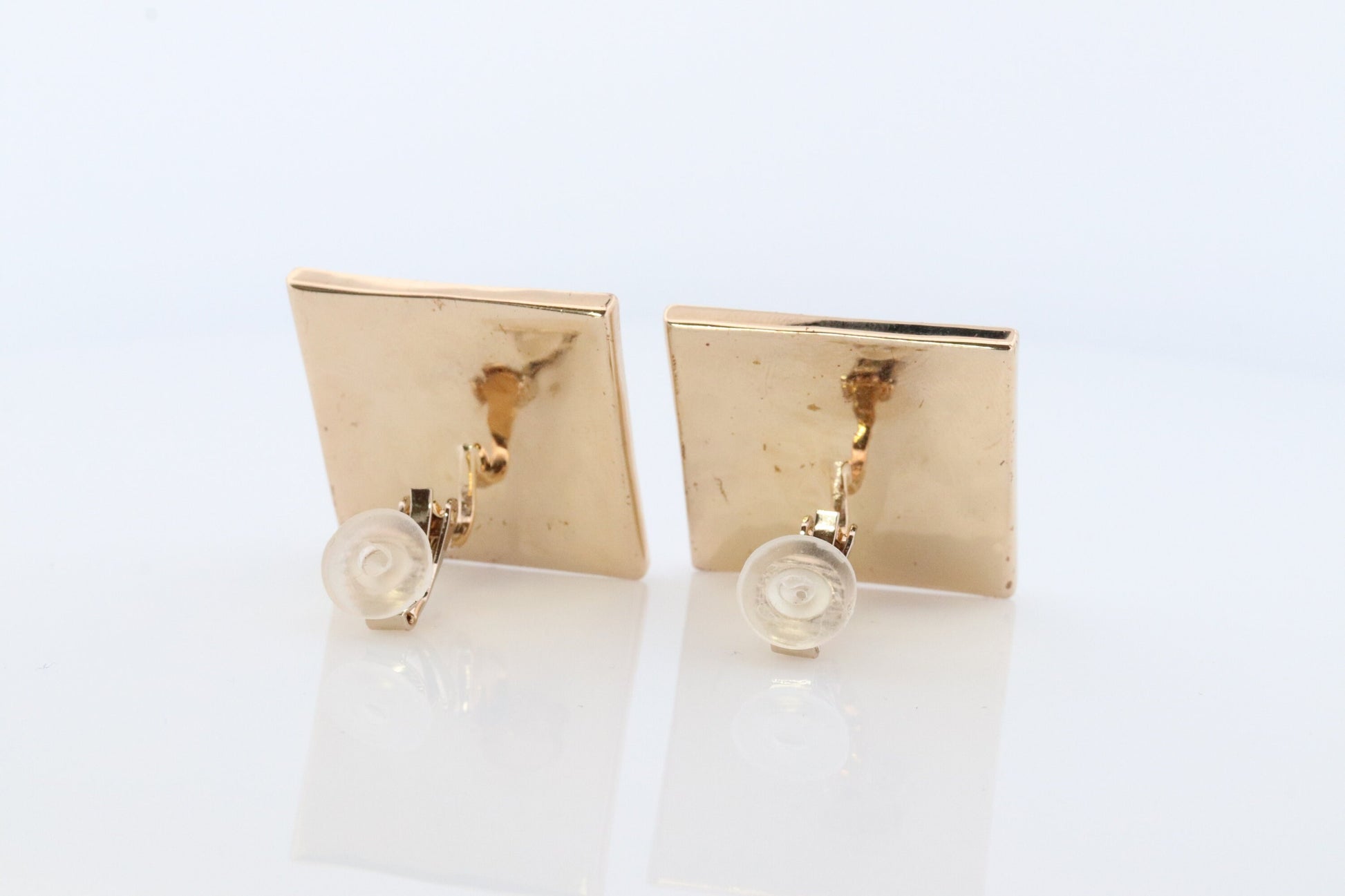 Chanel Earrings. Genuine White and Black Enamel CHANEL Square LOGO Clip on earrings. Nonpierced Clips. Original Box and Papers