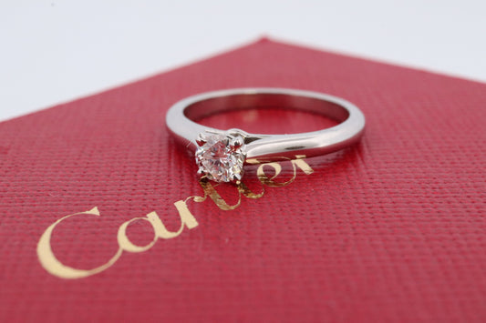 Cartier Platinum Diamond Solitaire ring. PT950 Genuine Cartier Diamond Engagement Ring. Cartier 1895 Diamond Solitaire.