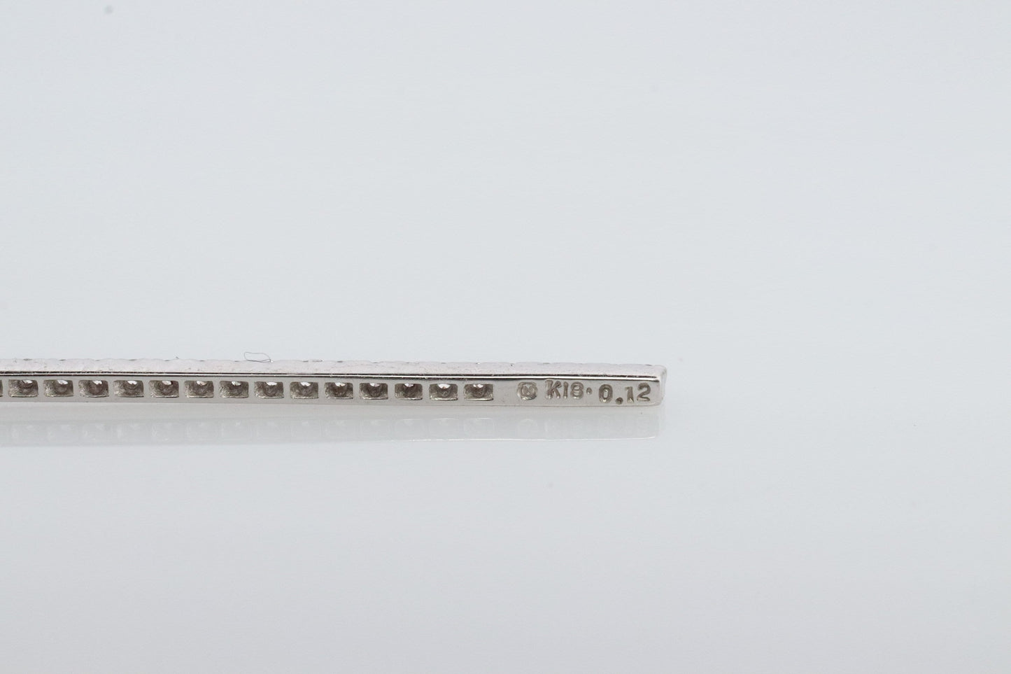 MIKIMOTO Necklace. 18k White gold Mikimoto Diamond Bar pendant. 18k White Minimalist Mikimoto Piece.