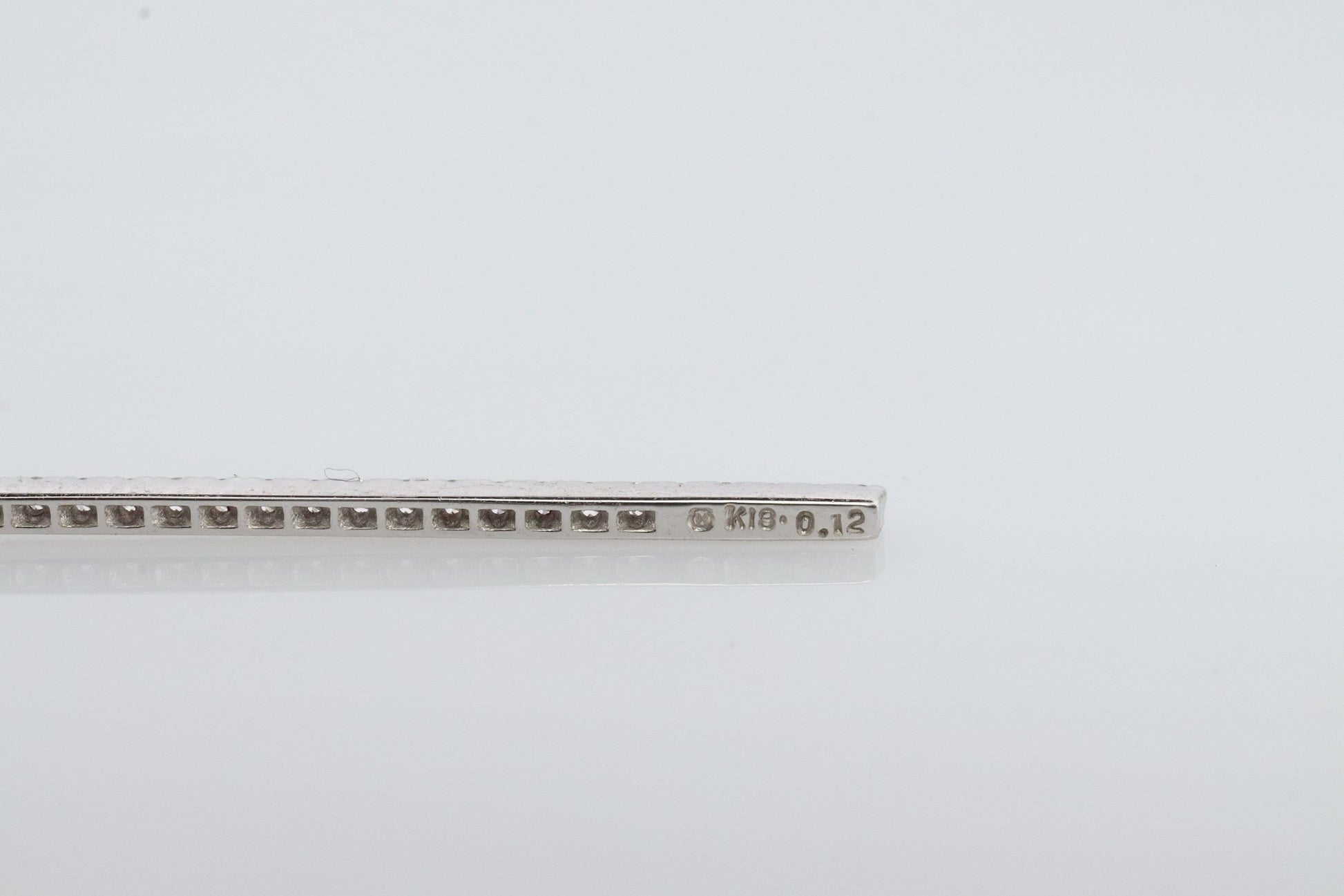 MIKIMOTO Necklace. 18k White gold Mikimoto Diamond Bar pendant. 18k White Minimalist Mikimoto Piece.