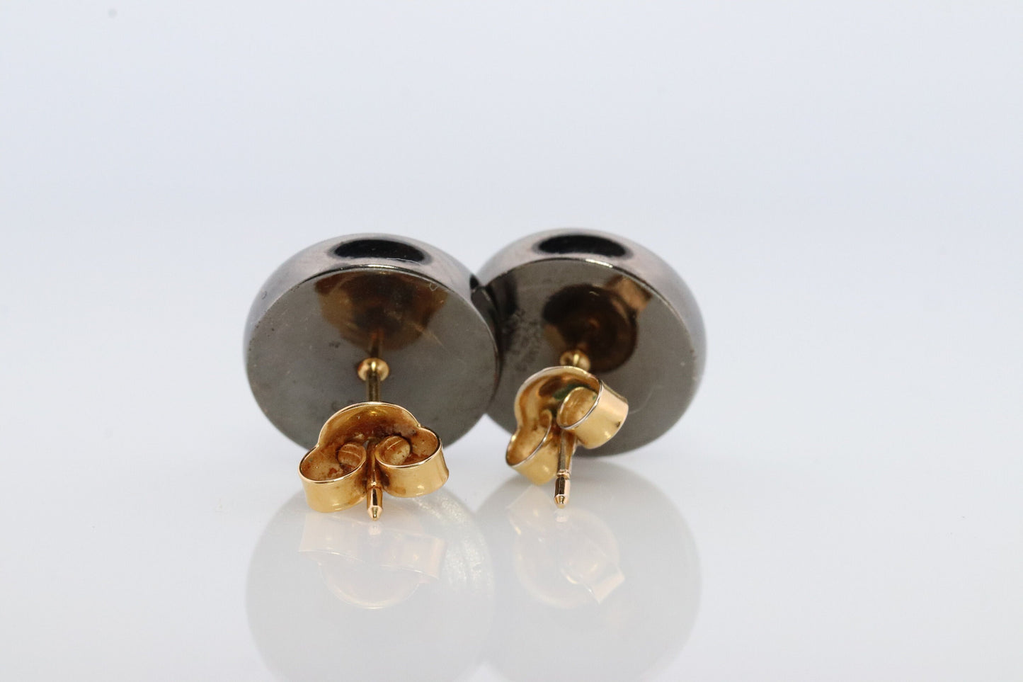 Chanel Earrings. Genuine White and Black MOP CHANEL round LOGO earrings. Stud earrings. Stud buttons.