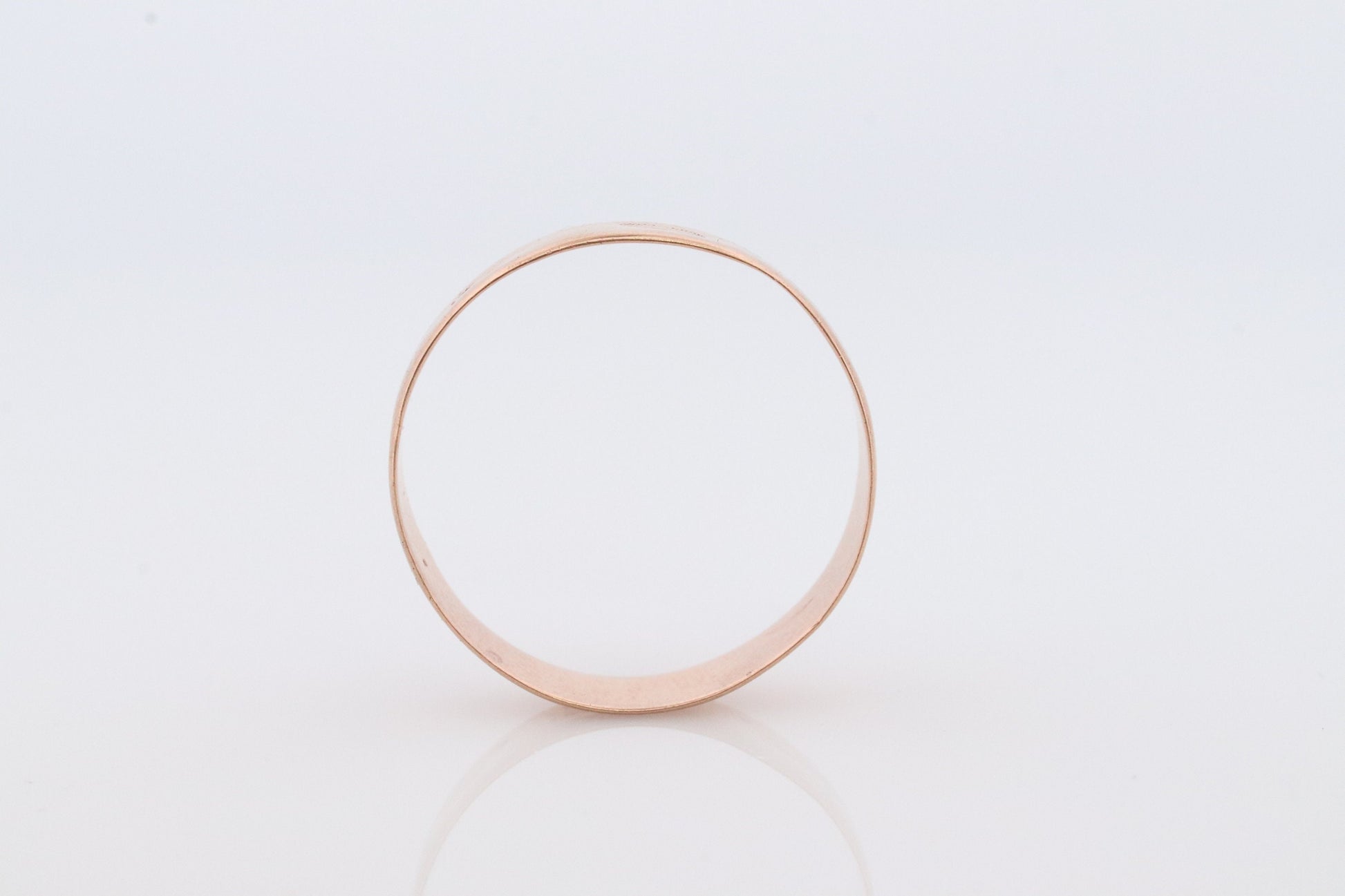 JR Wood 10K Rose Gold Band. Antique 1880s Wedding Band Sz 6.25 1g st(37/36)