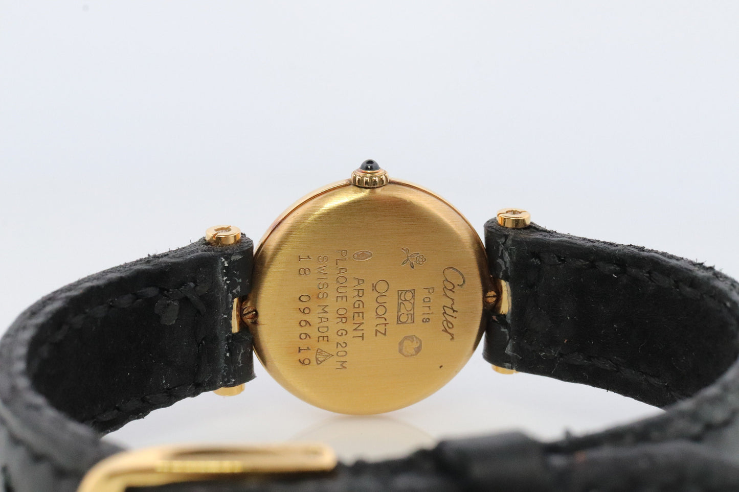 Genuine Cartier Watch. Must de Cartier Vendome Round Argent Vermeil 18k Sterling Silver. Must de Cartier 925 Ladies Watch
