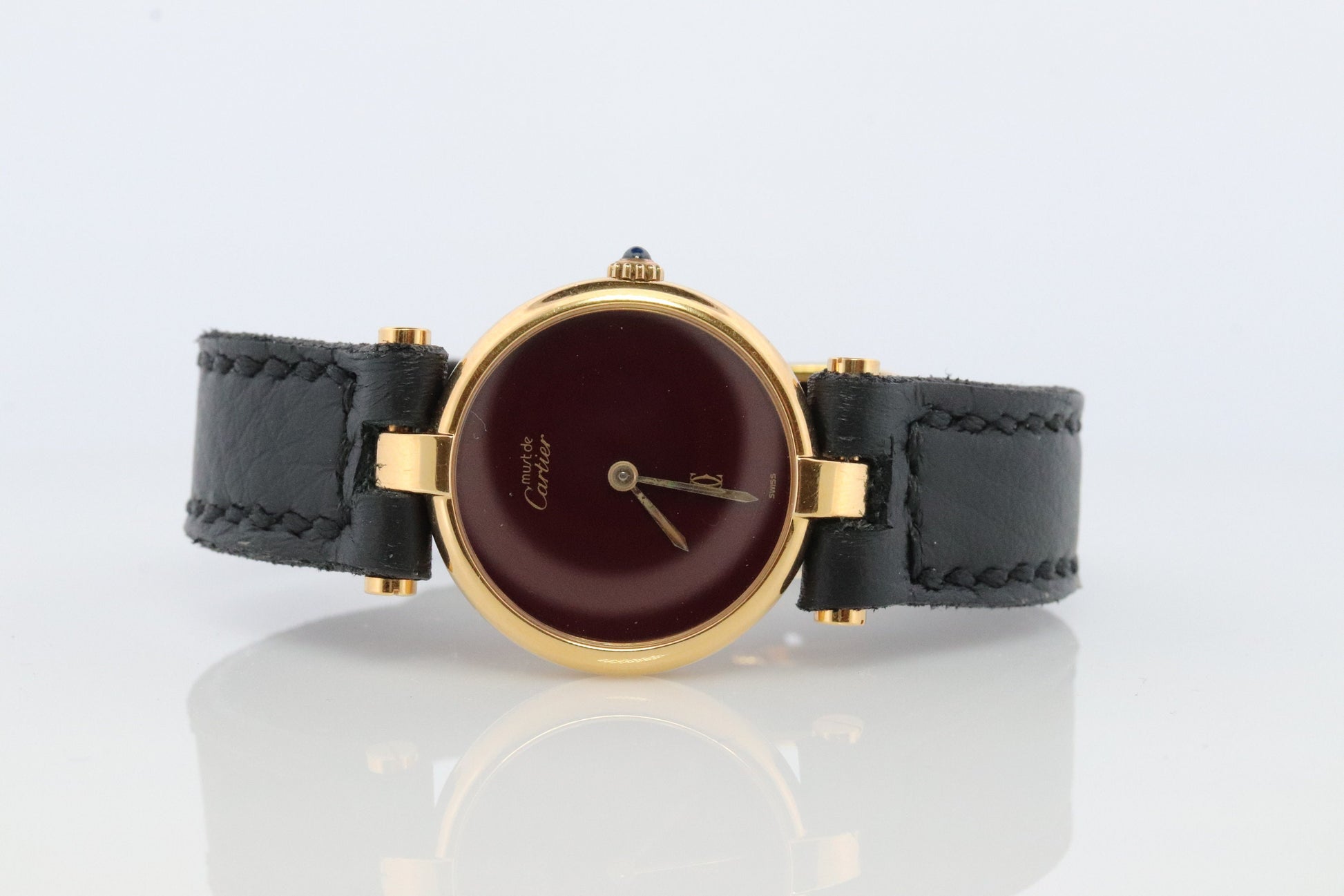 Genuine Cartier Watch. Must de Cartier Vendome Round Argent Vermeil 18k Sterling Silver. Must de Cartier 925 Ladies Watch