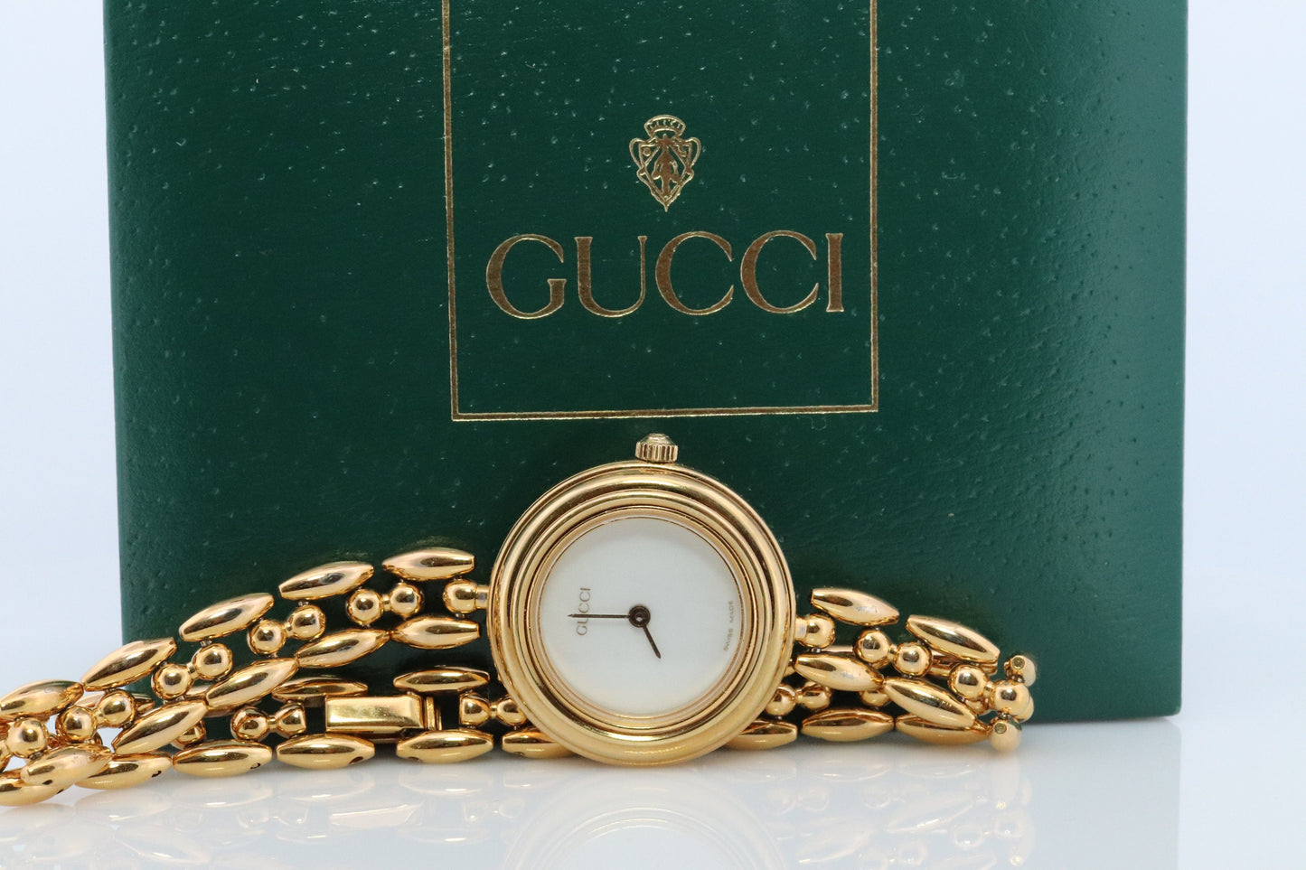 Genuine GUCCI 11/12.2 Watch. Vintage Ladies Gucci Change Bezel Watch. With Box and Bezels.