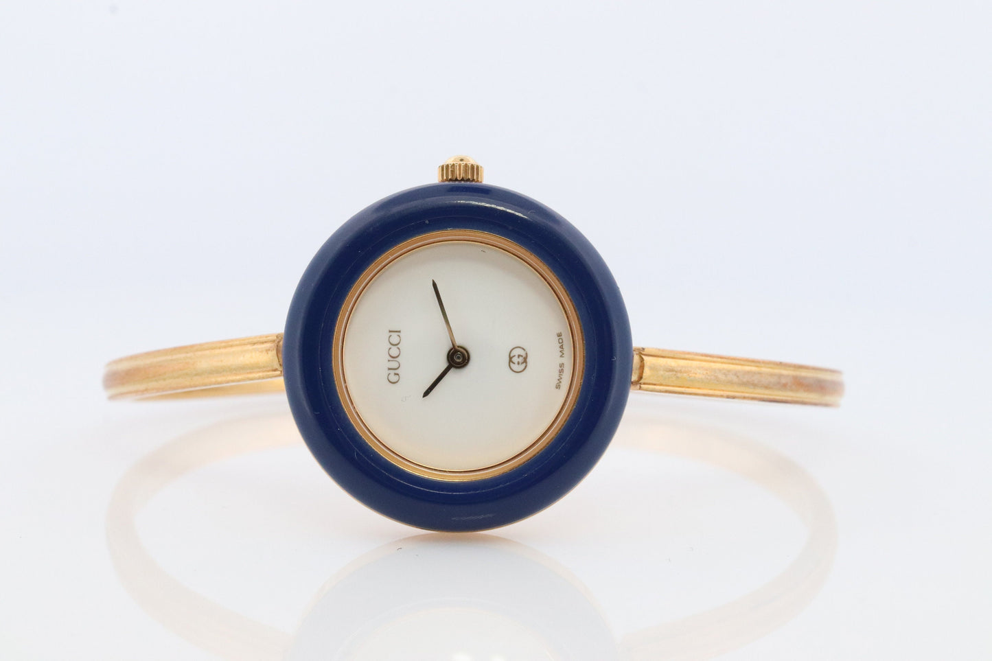 Genuine GUCCI 1100-L Watch. Vintage Ladies Gucci Change Bezel Bangle Watch.