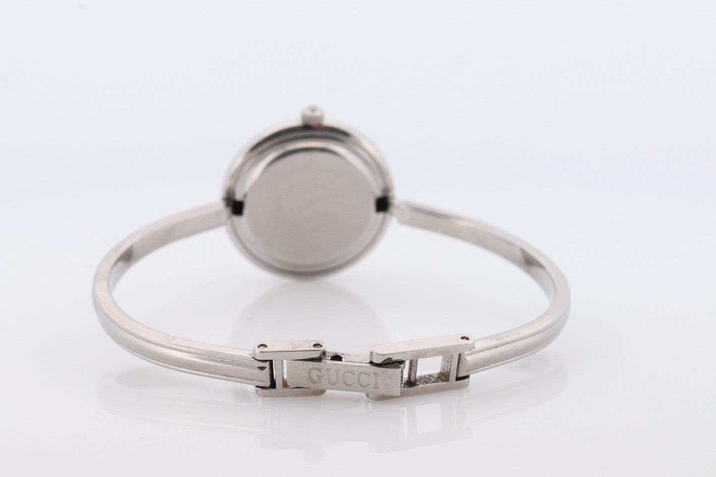 Genuine GUCCI 11/12.2 Watch. Vintage Ladies Gucci Silver Change Bangle Bezel Watch. Box and papers
