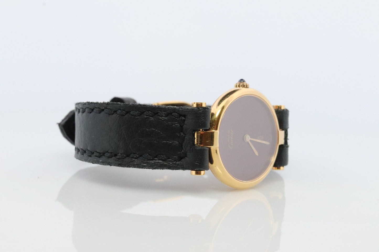 Genuine Cartier Watch. Must de Cartier Vendome Round Argent Vermeil 18k Sterling Silver. Must de Cartier 925 Ladies Watch