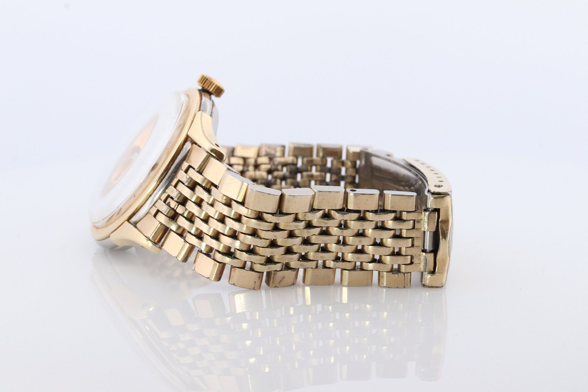 Omega Constellation Pie Pan Watch. Authentic Mens Omega Automatic 5852 Wristwatch. Omega 1950s Gold Plated Pie Pan Dial Arrowhead