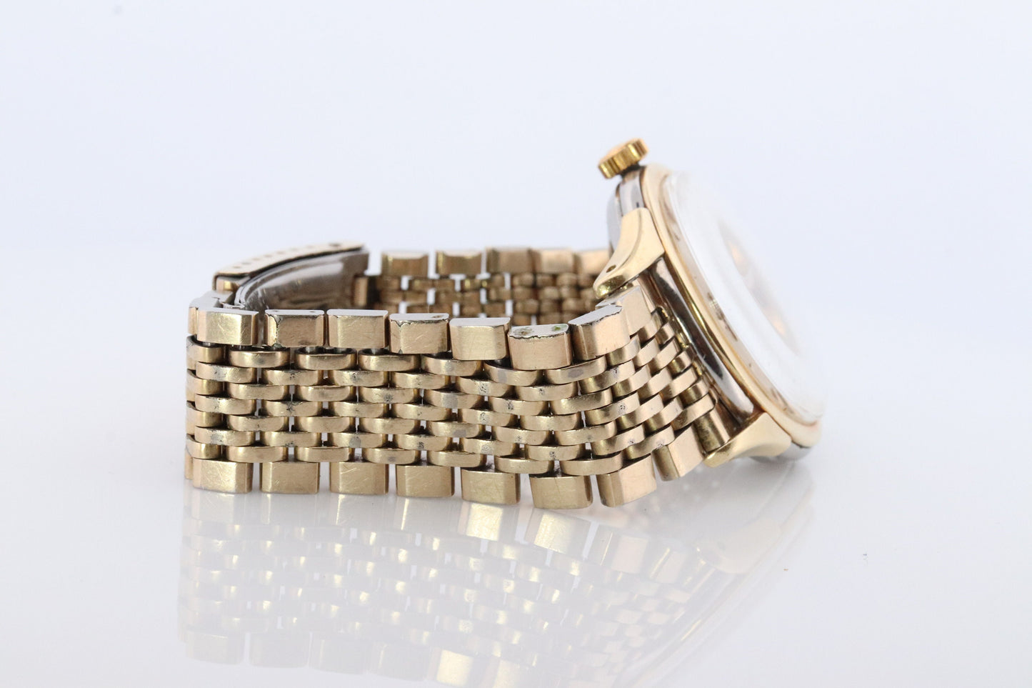 Omega Constellation Pie Pan Watch. Authentic Mens Omega Automatic 5852 Wristwatch. Omega 1950s Gold Plated Pie Pan Dial Arrowhead
