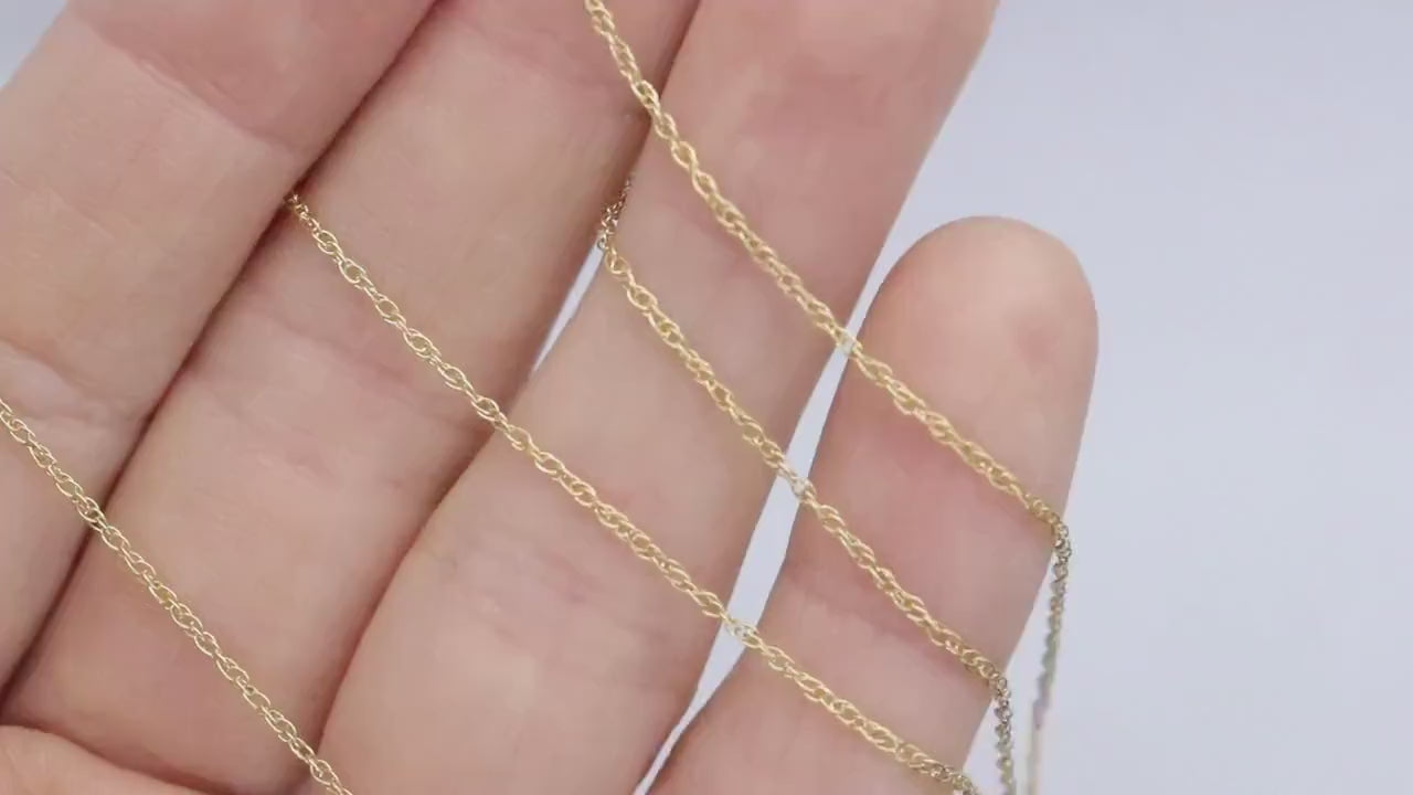 14k dainty twisted rope wheat chain necklace. 16in