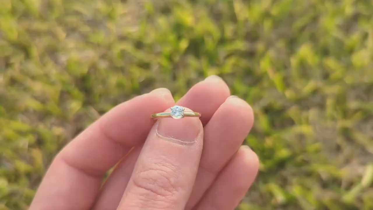 14k Round Diamond Solitaire Ring . Petite 0.36ct Diamond Engagement Ring. st(74)