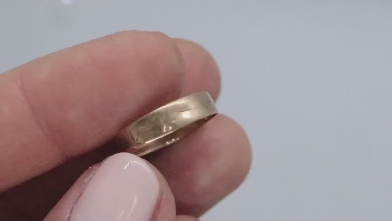 JR Wood 10K Rose Gold Band. Antique 1880s Wedding Band Sz 6.25 1g st(37/36)