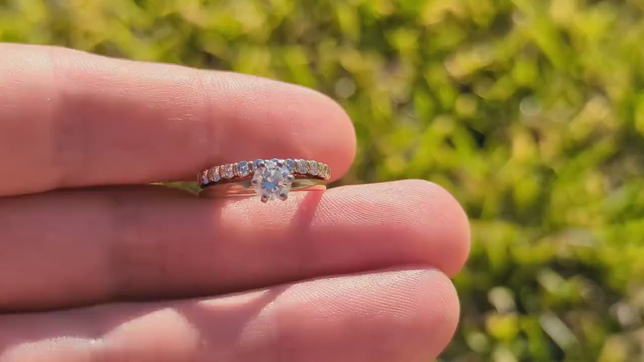 18k Round VVS Diamond Solitaire Ring . Engagement set. Wedding band. Stunning 0.56ct VVS Diamond. Total 1ct. stock(276/11)