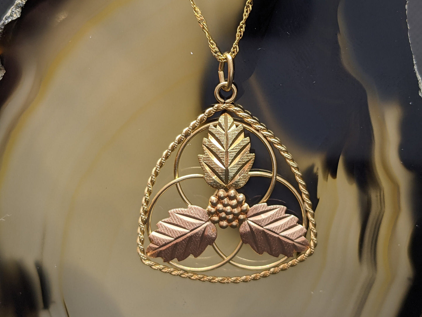 Black Hills Gold Necklace. Vintage 10k Pendant and Necklace made by Black Hills Gold.