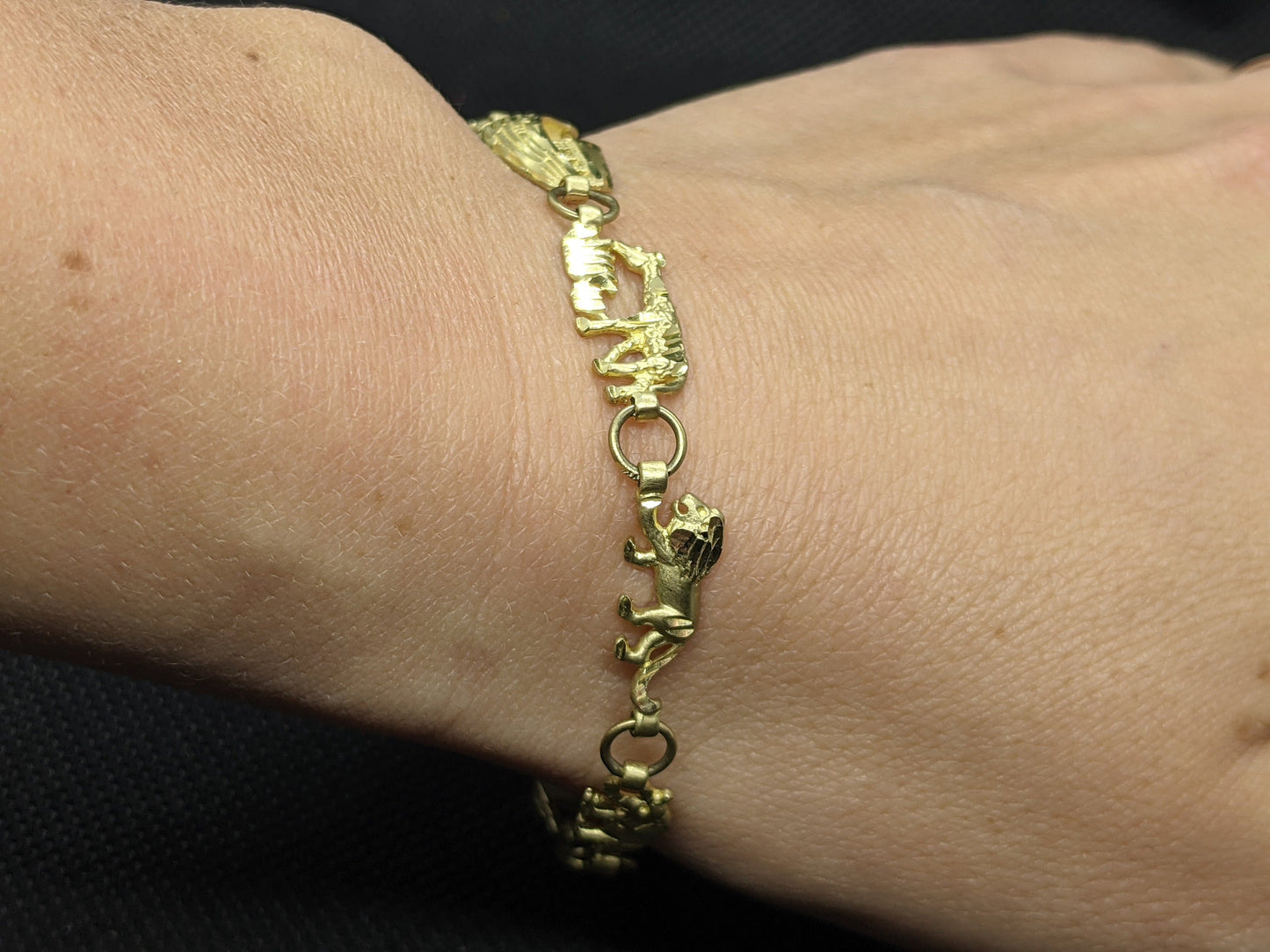 10k Noah Ark Bracelet. Noah Ark Bible Genesis Animals Flood Bracelet. Noah Ark Bracelet.